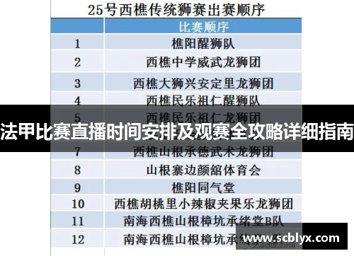 法甲比赛直播时间安排及观赛全攻略详细指南